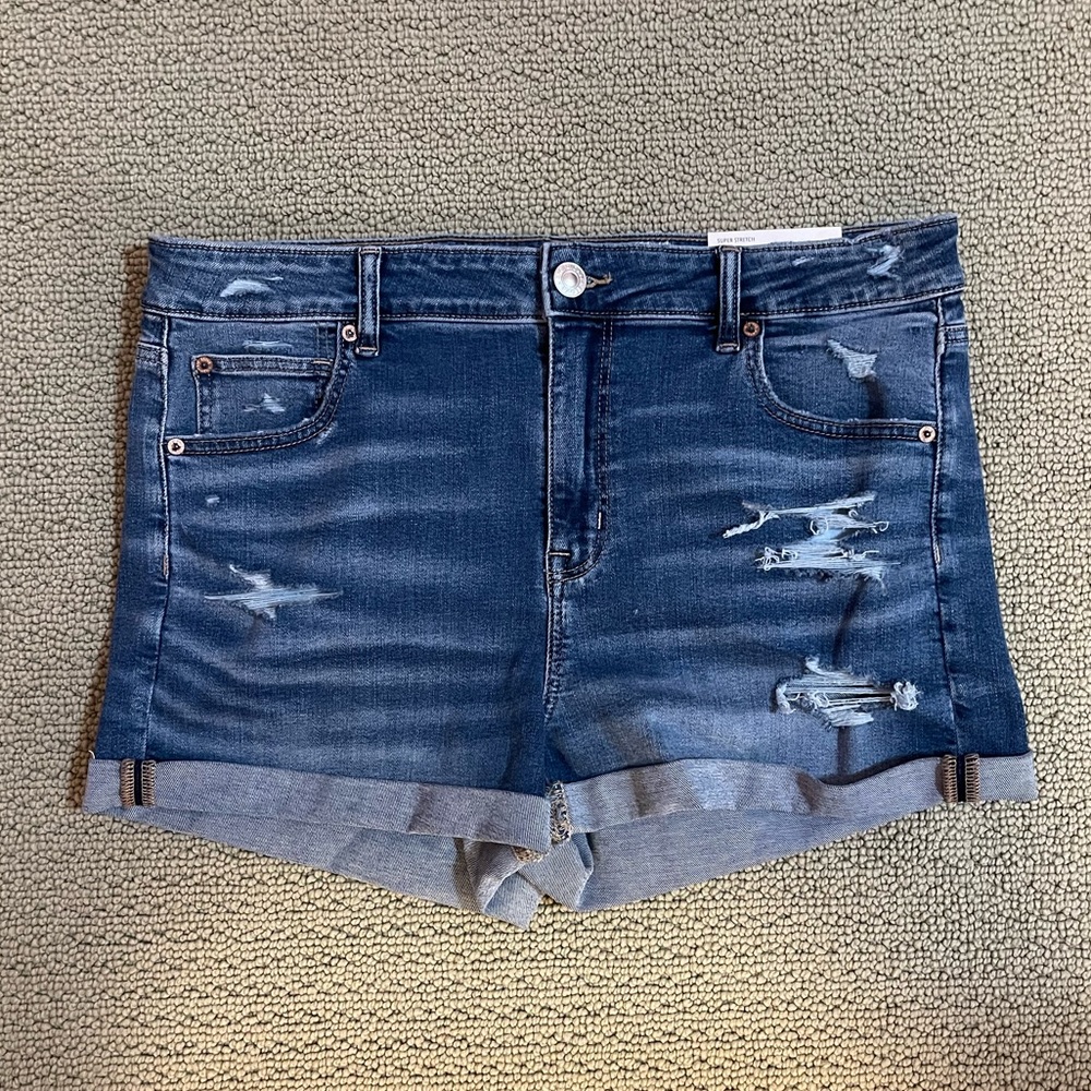 new ae denim shorts